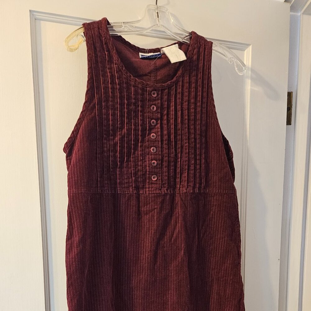 Erica & Co "vintage" straight corduroy maxi dress, burgundy, MP